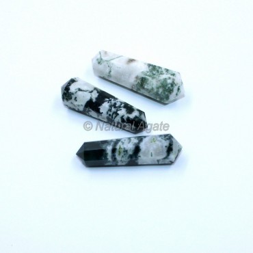 Tree Agate Double Point