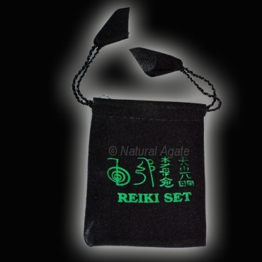 Black Color Reiki Printed Pouch