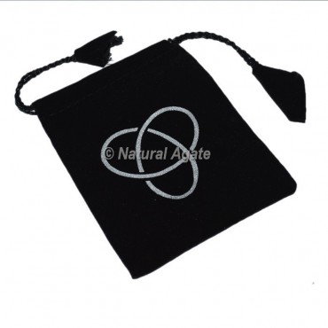 Tree oil Knot Printed Velvet Pouch