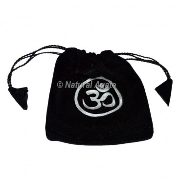 Black Pouch with Om Symbol Printed