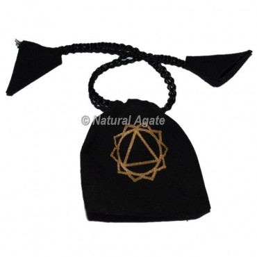 Symbol of Chakra Black Pouch