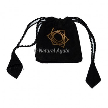 Chakra Symbol  Black Pouch