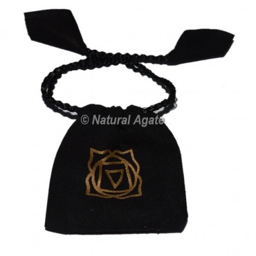 Root Chakra Symbol Black Pouch