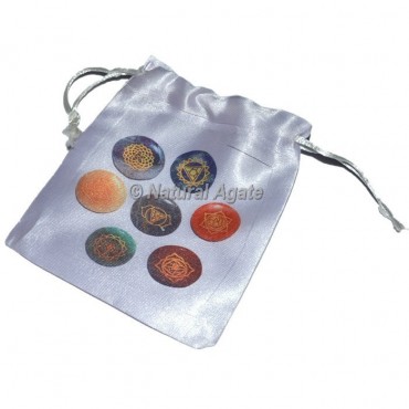 Color Chakra Symbol  White Pouch