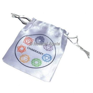 Chakra Symbol Color Printed  White pouch