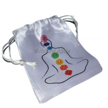 Buddha Chakra Symbol White Pouch