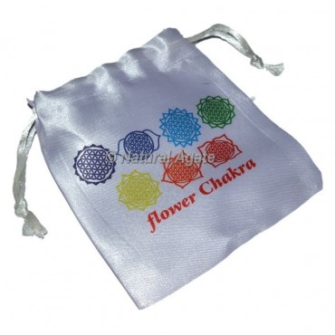 Flower chakra Symbol White Pouch