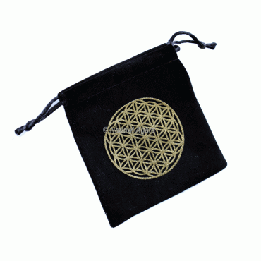 Golden Flower Of Life Velvet Pouch