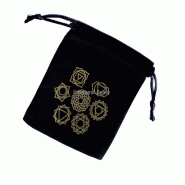 Golden Seven Chakra Velvet Pouch