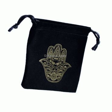 Hamsa Golden Velvet Pouch