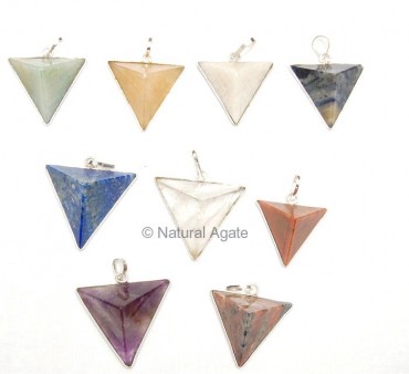 Mix Gemstone Traingle Pendants