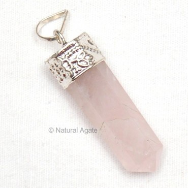 Rose Quartz Pencil Pendants