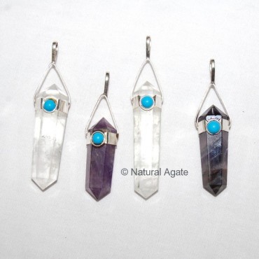 Mix Quartz Double Point Pendants