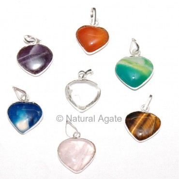 Mix Gemstone Heart Pendants