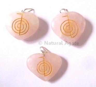 Rose Quartz Choko Reiki pendants