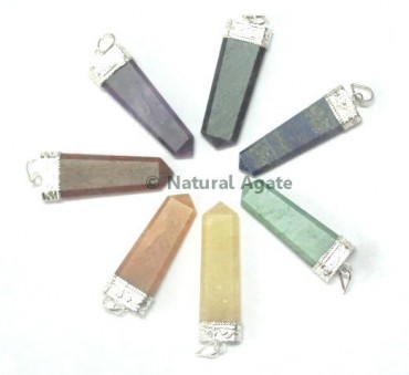 Mix Stone Flate Pencil Pendants