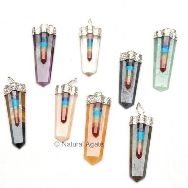 Charka Flate Pencil pendants with Chakra Point