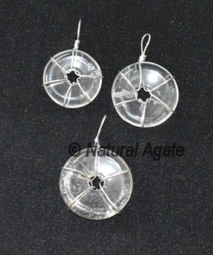 Crystal Quartz Dunuts Pendants