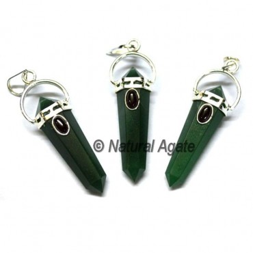 Green Jade Double Point Pendants