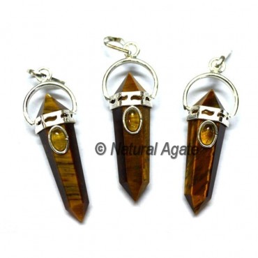 Tiger Eye Double Point Pendants