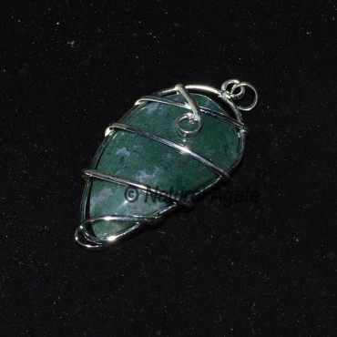 Moss Agate Wraping Pendants