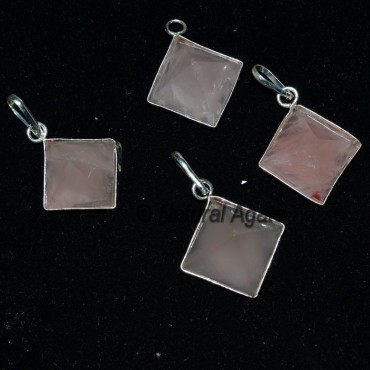 Rose Quartz Pyramid Pendants