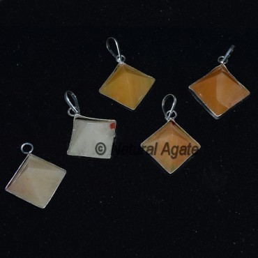 Golden Quartz Pyramids Pendants