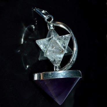 Amethyst cone and Merkaba Pendants