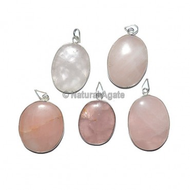 Rose Quartz Oval Healing Pendants