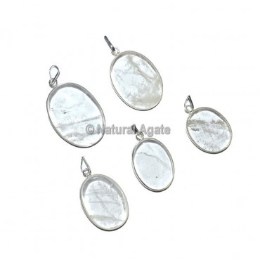 Crystal Quartz Oval Healing Pendants