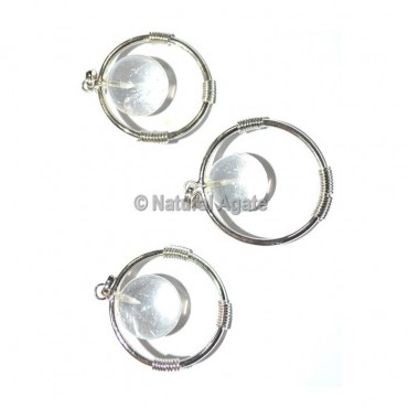 Crystal Quartz Round Ball Healing Pendants