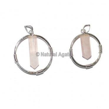 Rose Quartz Round Healing Pendants