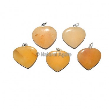 Yellow Aventurine Heart Pendants