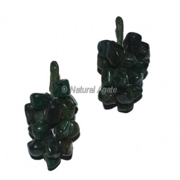 Green jade Tumbled Grape Pendants