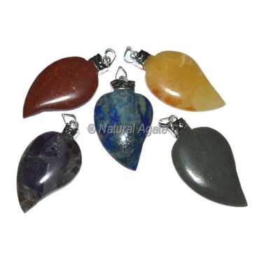 Leaf Seven Chakra Pendants Set