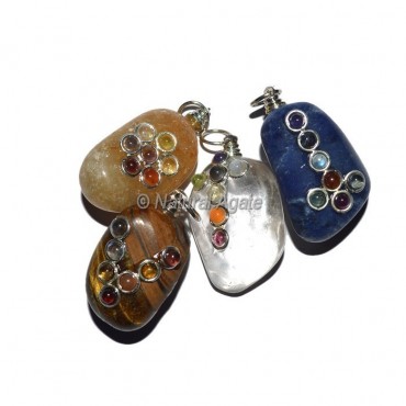 Seven Chakra Tumble Stone Pendants