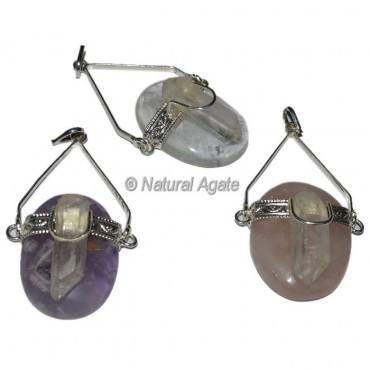 Quartz Stone with Pencil Pendants