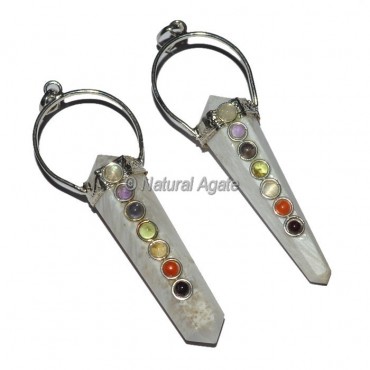 Double Terminated Scolosite Seven Chakra Pendants