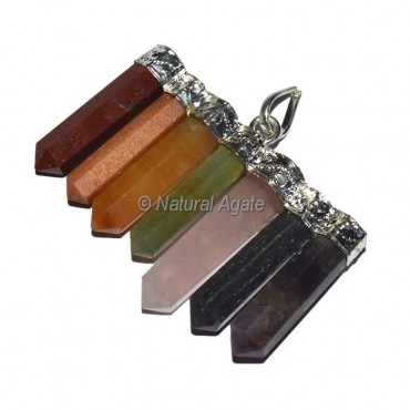 Seven Chakra Stone Assorted Pencil Pendants