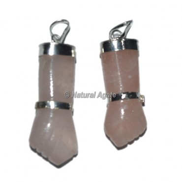 Rose Quartz figa Charm Pendants