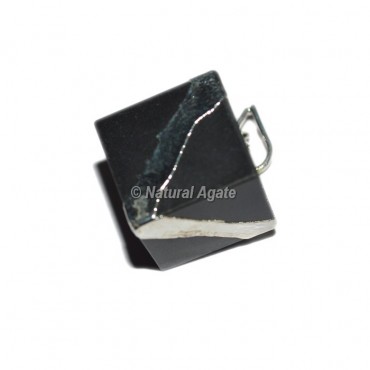 Black Agate Cube Pendants