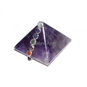 Amethyst Seven Chakra Pyramids