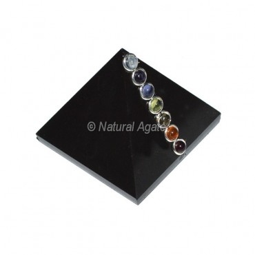 Black Agate Seven Chakra Pyramids