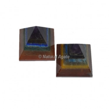 Seven Chakra  Pyramids With Lapis Lazuli