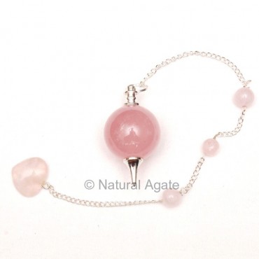 Rose Quartz Tear Drop Pendulums