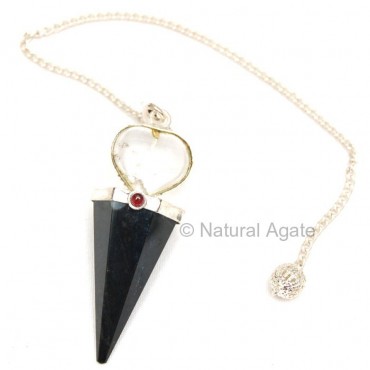 Black Agate Pendulums with heart