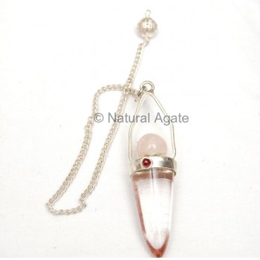 Crystal Quartz Pendulums with Rose Ball