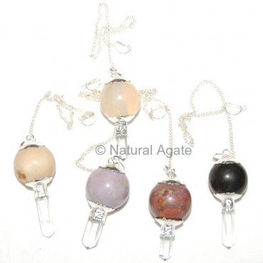 Mix Gemstone Ball and Pencil pendulums