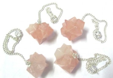 Rose Quartz Lotus Pendulums