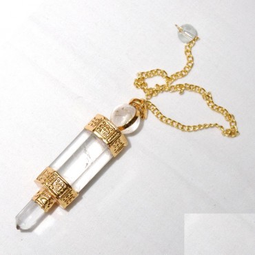 Crystal Quartz 3pcs Pendulums gold Plated